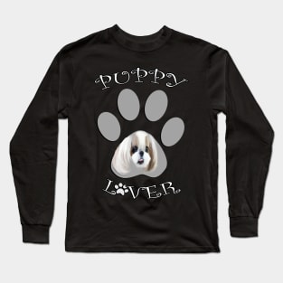 Shih-Tzu Custom Gifts Dog Lover Gifts, Shih Tzu Mom & Dad Gift Paw Print Puppy Lover Graphic Long Sleeve T-Shirt